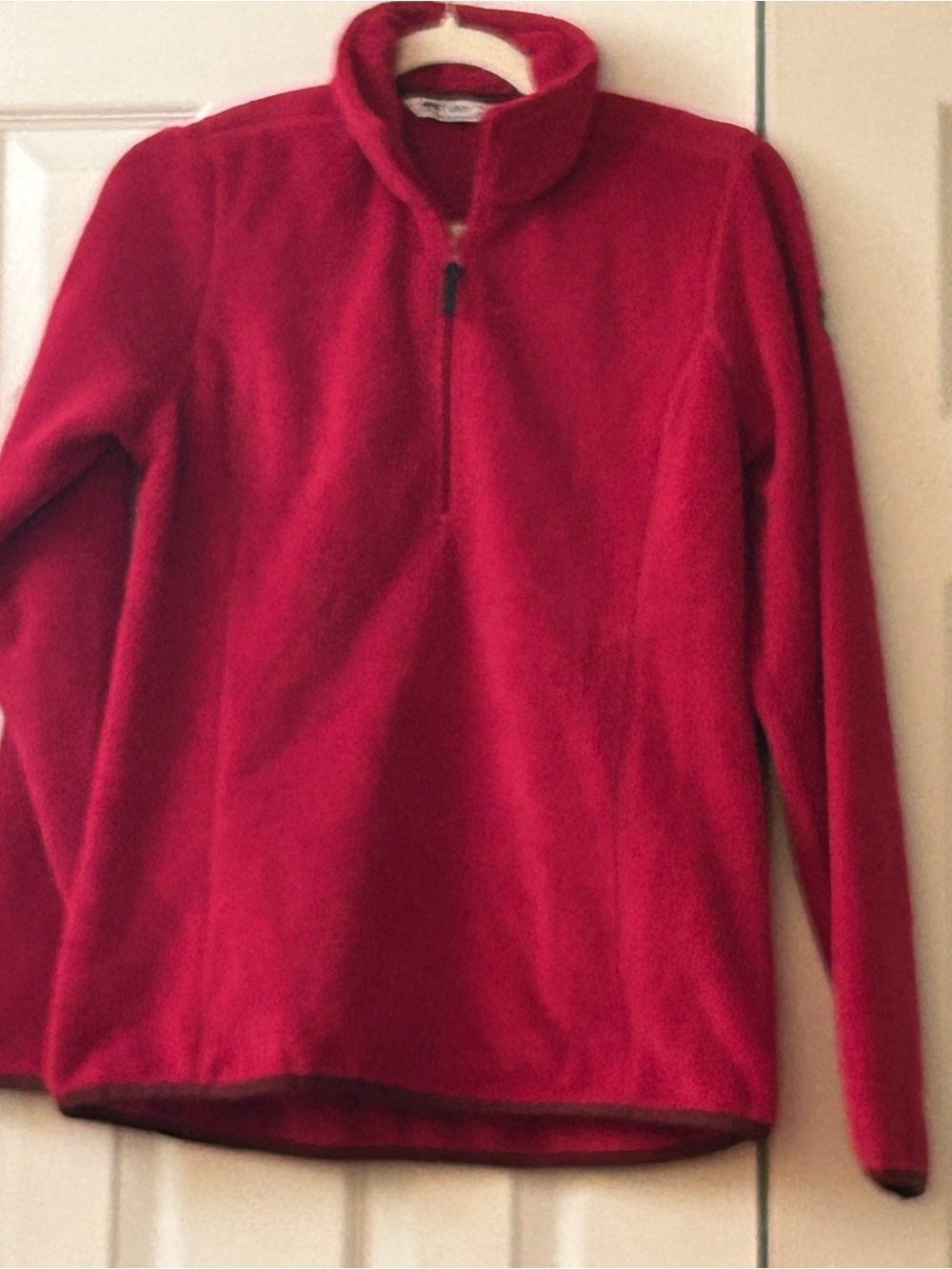 Helly Hansen Fleece Pullover Womens Medium Magenta Red 1/4 Zip Gorpcore Hiking